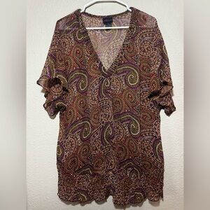 Torrid V-Neck Sheer Blouse